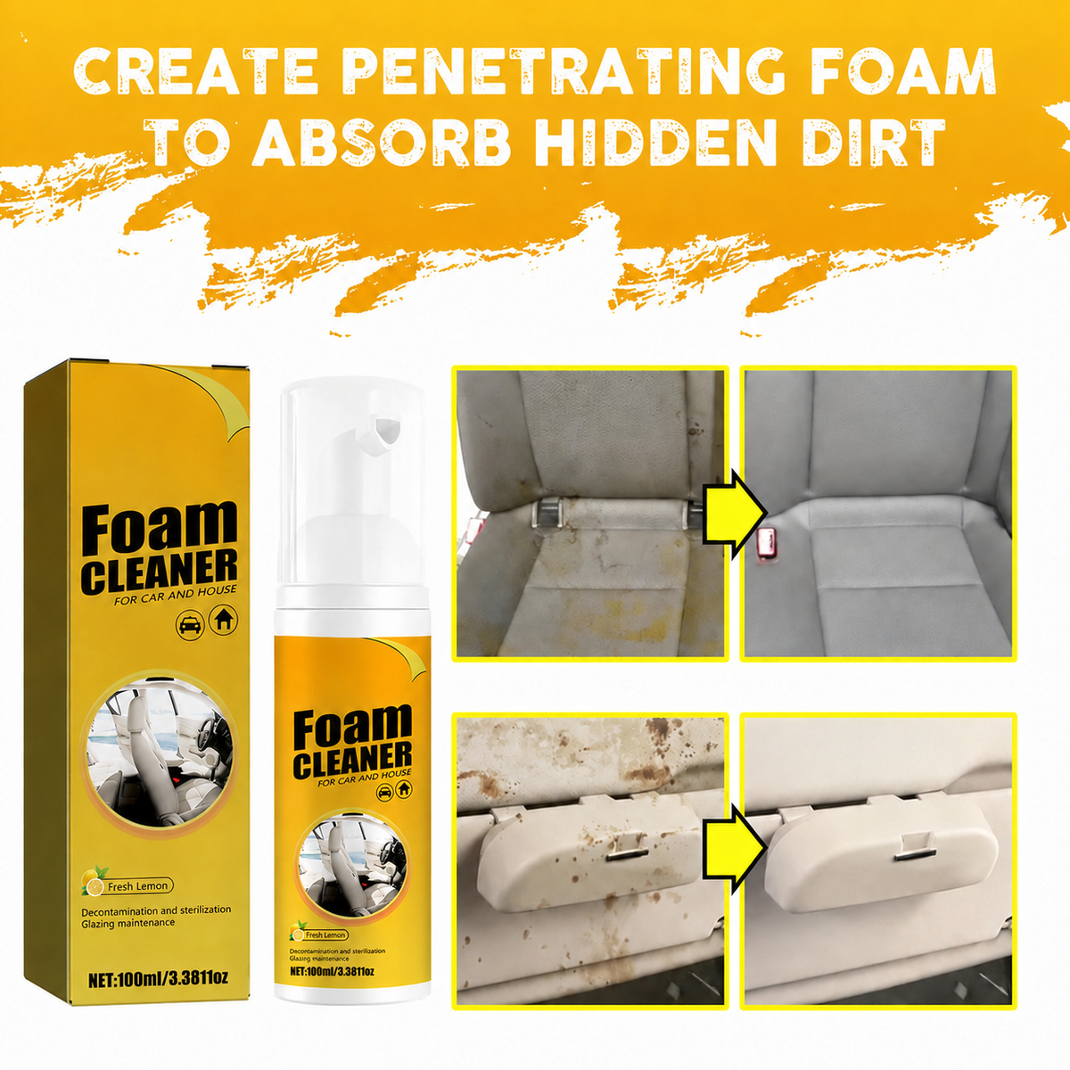 Car foam cleaner -Multi-purpose foam cleaner-Car interior cleaner