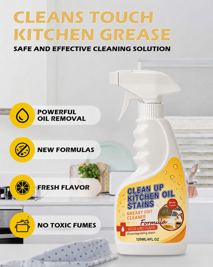 Multifunctional degreaser suitable for stovetops and range hoods; safe for daily use.